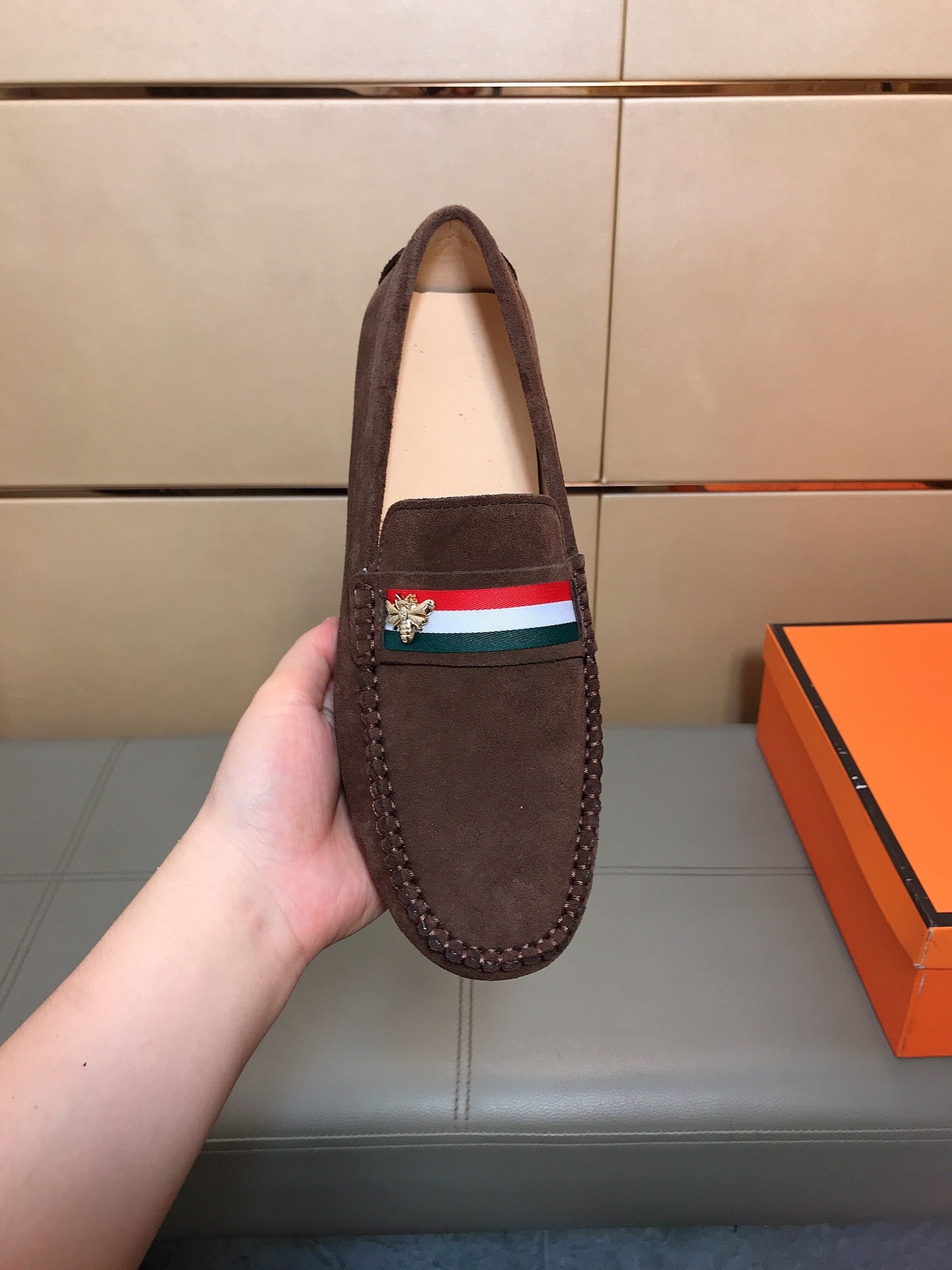 GG Men's Loafer Brown Suede 526681