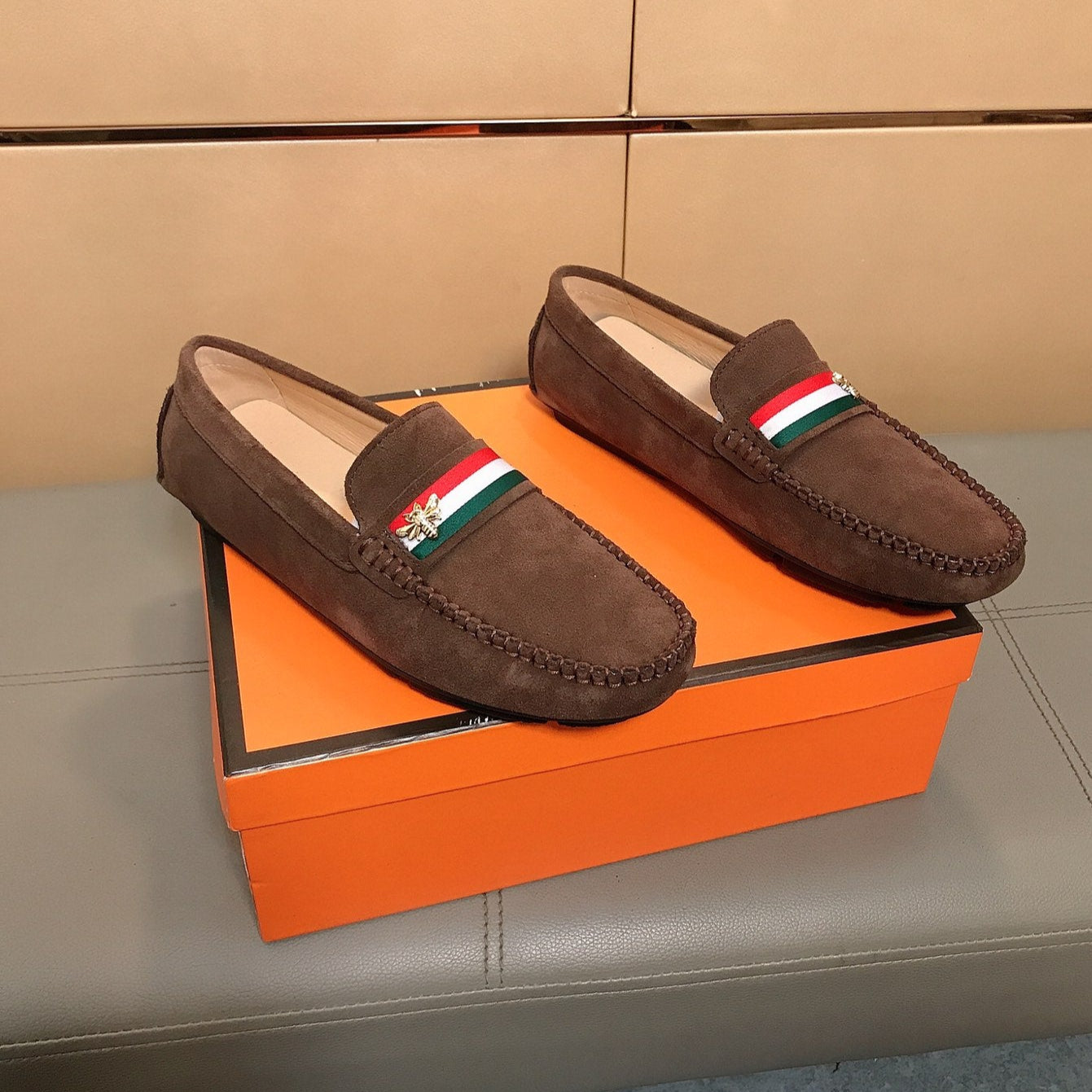 GG Men's Loafer Brown Suede 526681