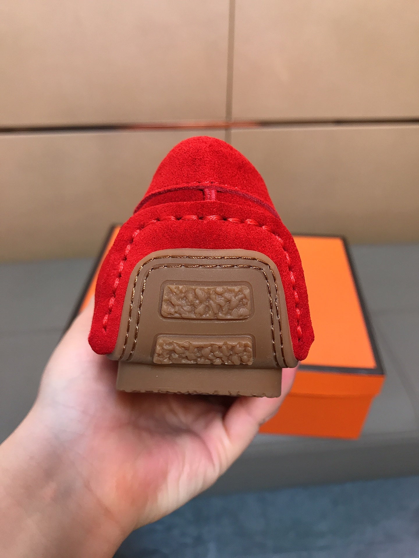 GG Men's Loafer Red Suede 526676