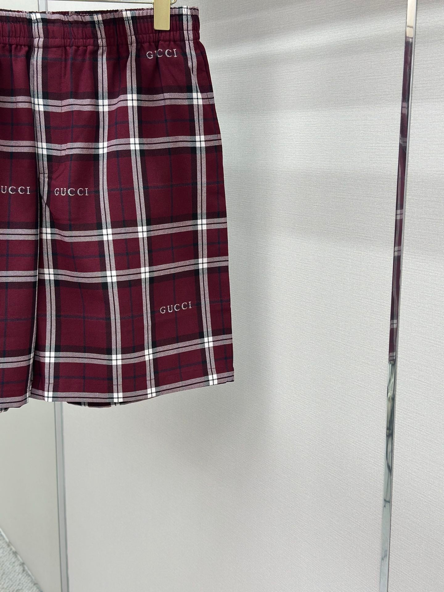 GC 2026 Men's Striped Shorts Burgundy Cotton 699257