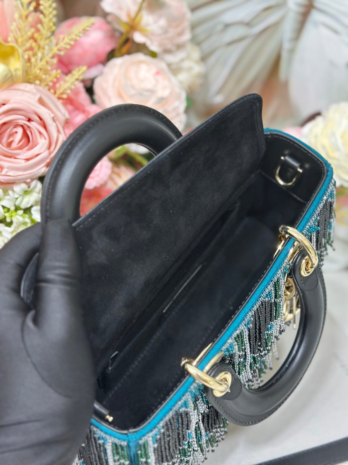 Dior 2026 Lady Dior Embroidered Bag 22cm Leather
