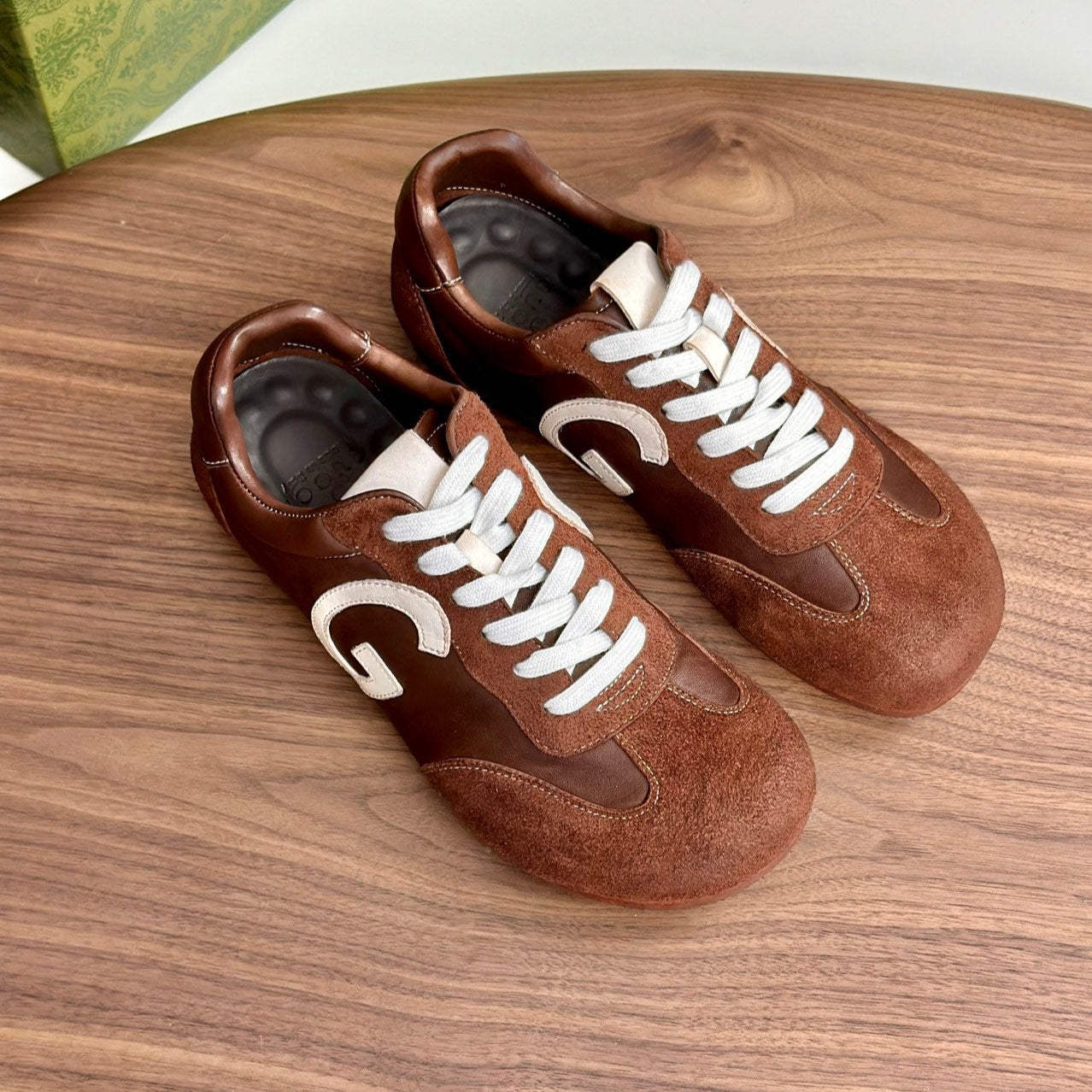 GG Men's 25 Sneaker Brown Suede Cowhide 723954