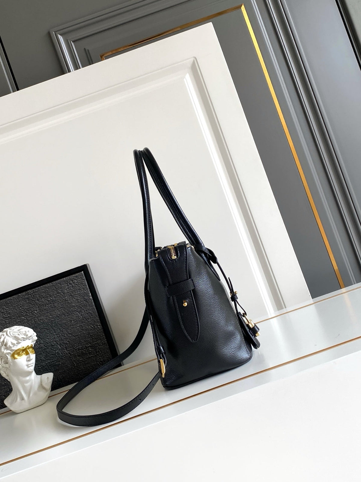 Prada 2026 Ouvert Large Leather Tote Bag 32cm Leather