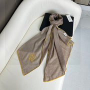 CC Scarf 200 CM In Grey Brown Cashmere Silk 274162