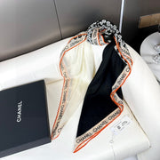 CC Square Scarf 140 CM In Black Mix White Cashmere 390937