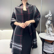 SCARF 220 CM IN BLACK VISCOSE AND MULBERRY SILK 408540