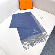 Scarf 180 CM Blue Grey Cashmere