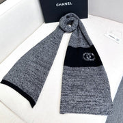 CC Scarf 180 CM In Grey Black Mix Black Cashmere 415136