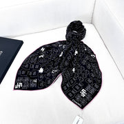 CC Square Scarf 140 CM In Black Silk 424551