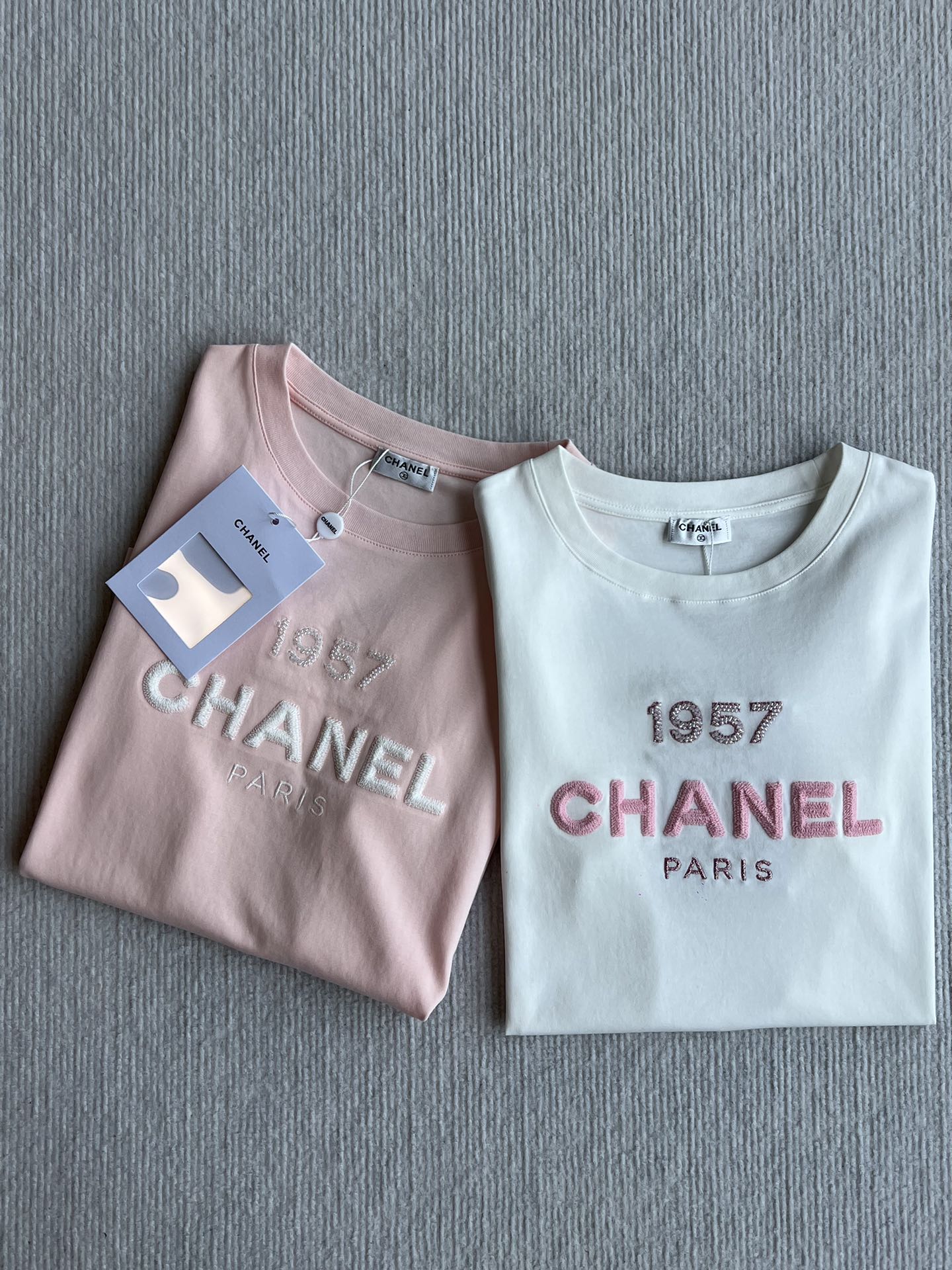 CC 25 Embroidery Round Neck Sleeved Short Cotton