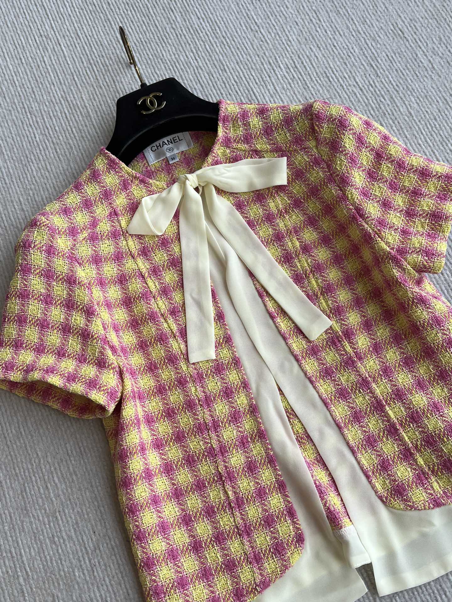 CC 25 Tweed Set Pink Yellow Cotton Polyester