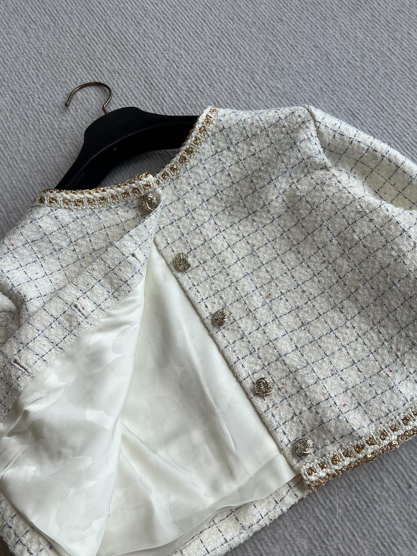 CC 25 Two-way Jacket White Wool Silk