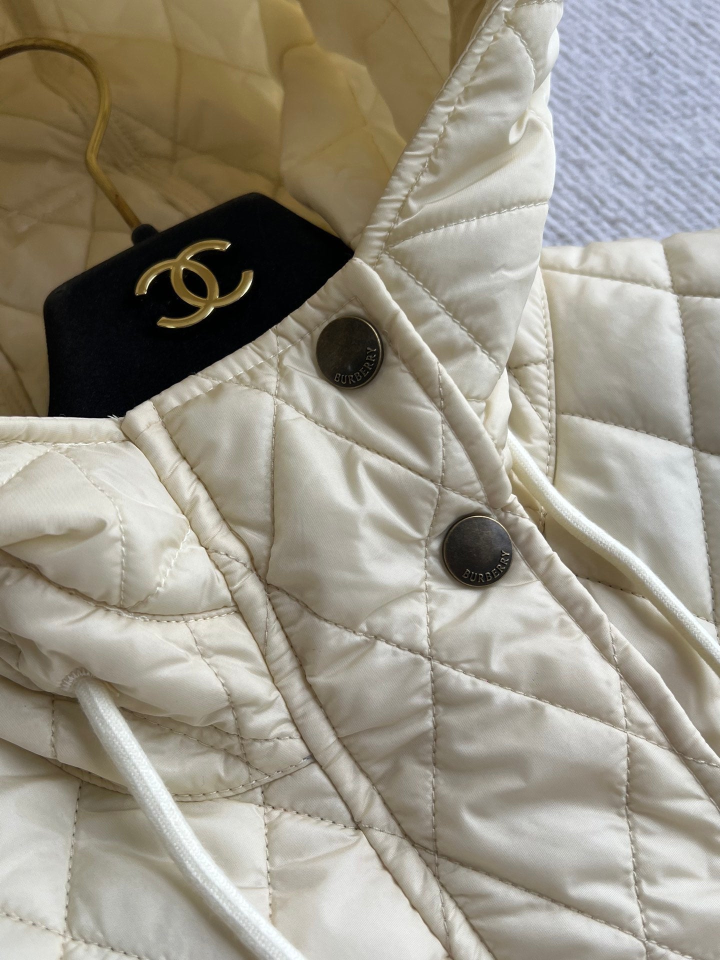 Bur 25 Quilted Jacket Ivory White Polyester 300086