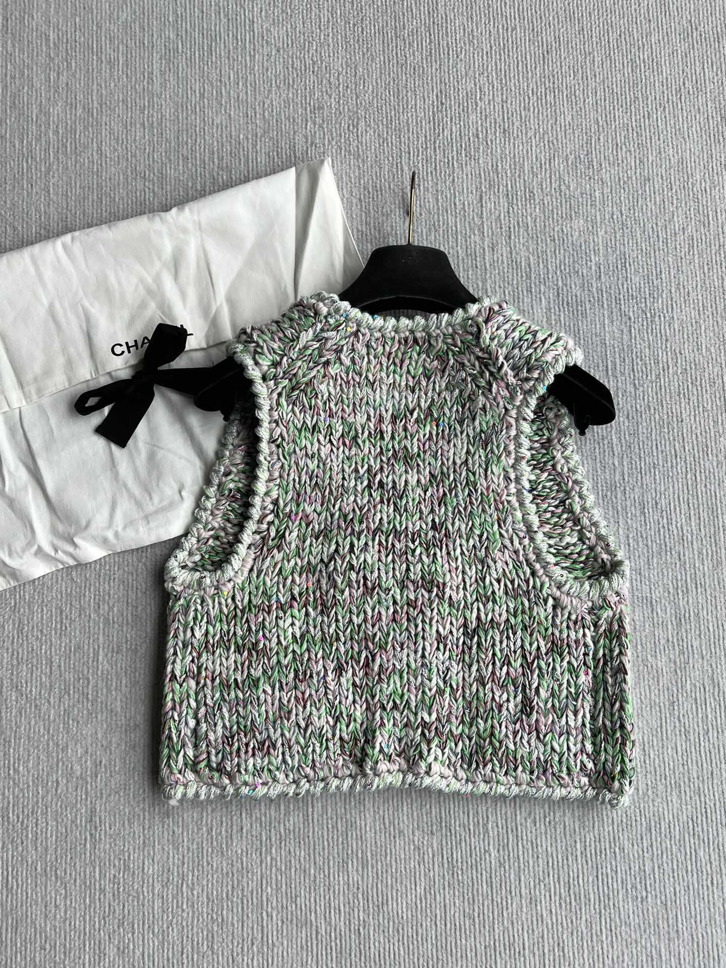 Chanel 2025 Vest Green Wool Cotton 318430