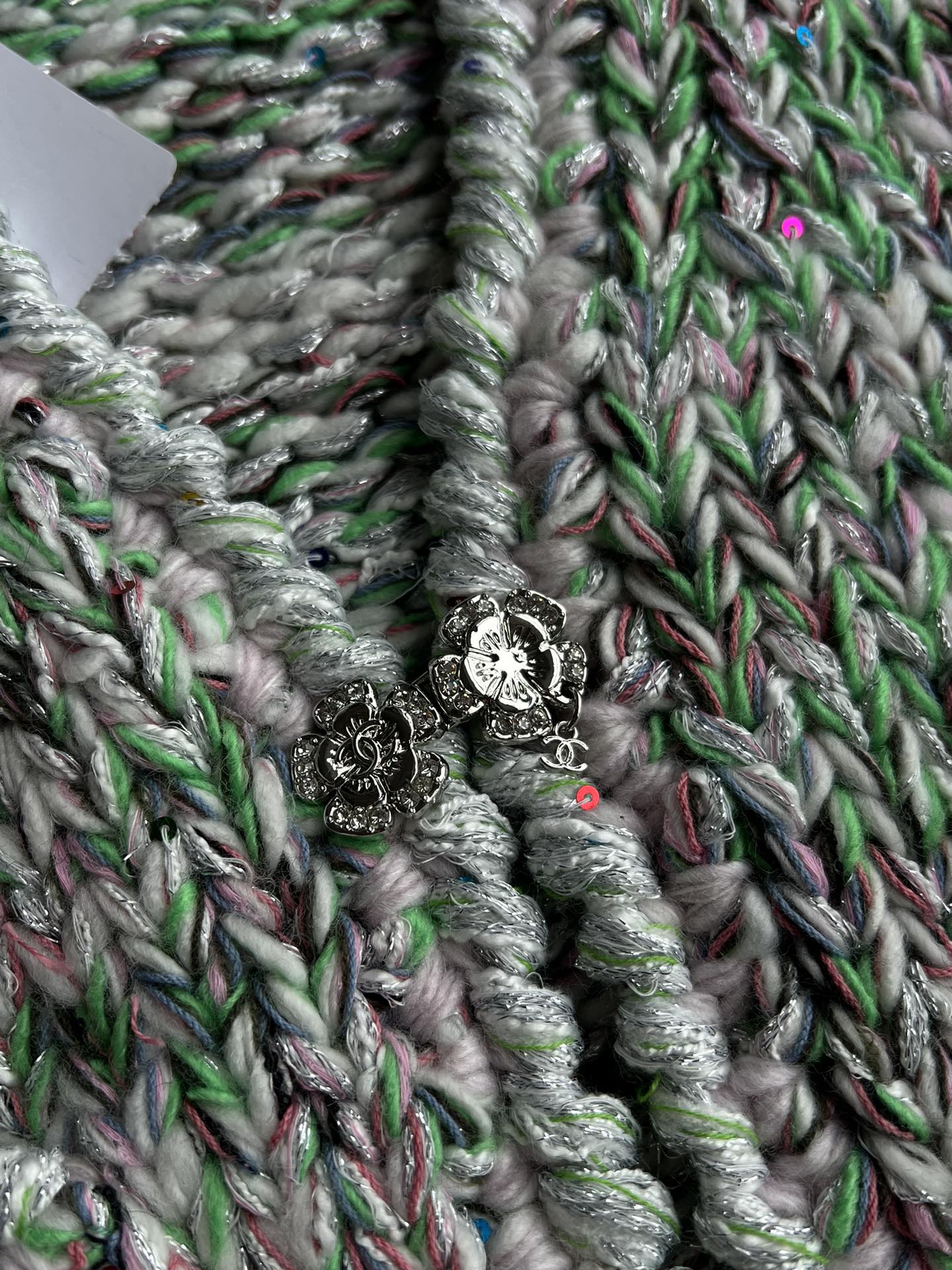 Chanel 2025 Vest Green Wool Cotton 318430