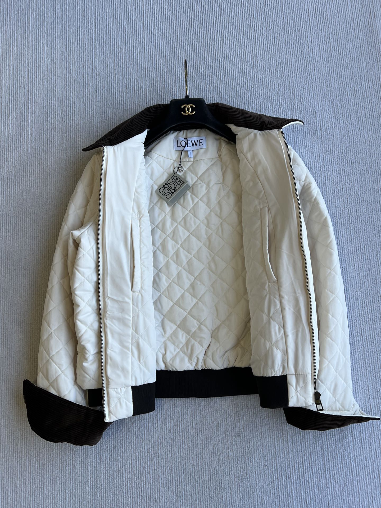 Loewe 2025 Jacket White Brown Cotton Polyester 325273