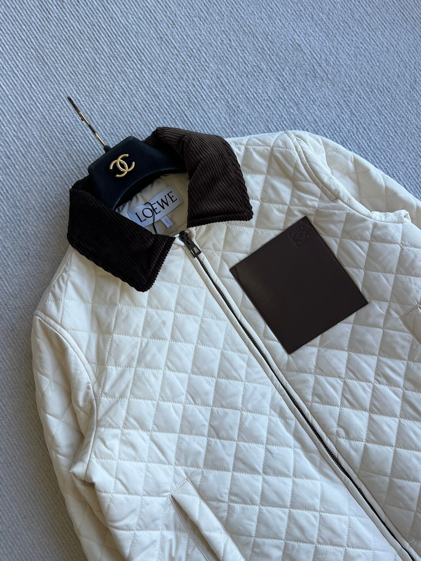 Loewe 2025 Jacket White Brown Cotton Polyester 325273