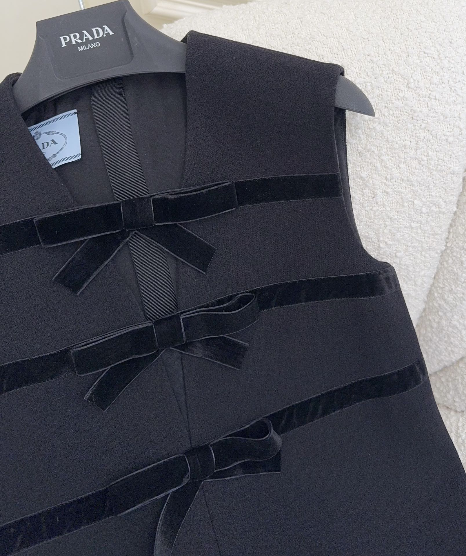 Prada Bow Dress Black Wool