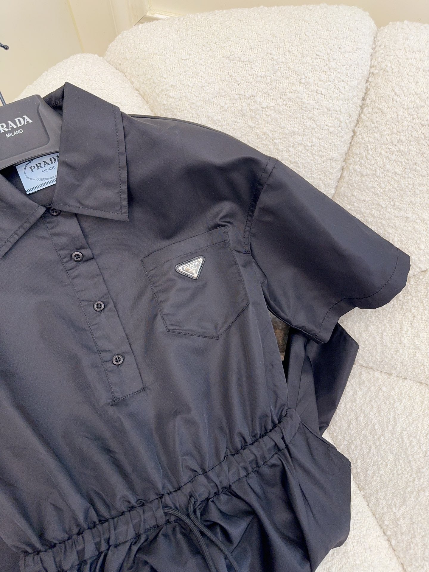 Prada 25 Short-sleeved Dress Black Re-Nylon