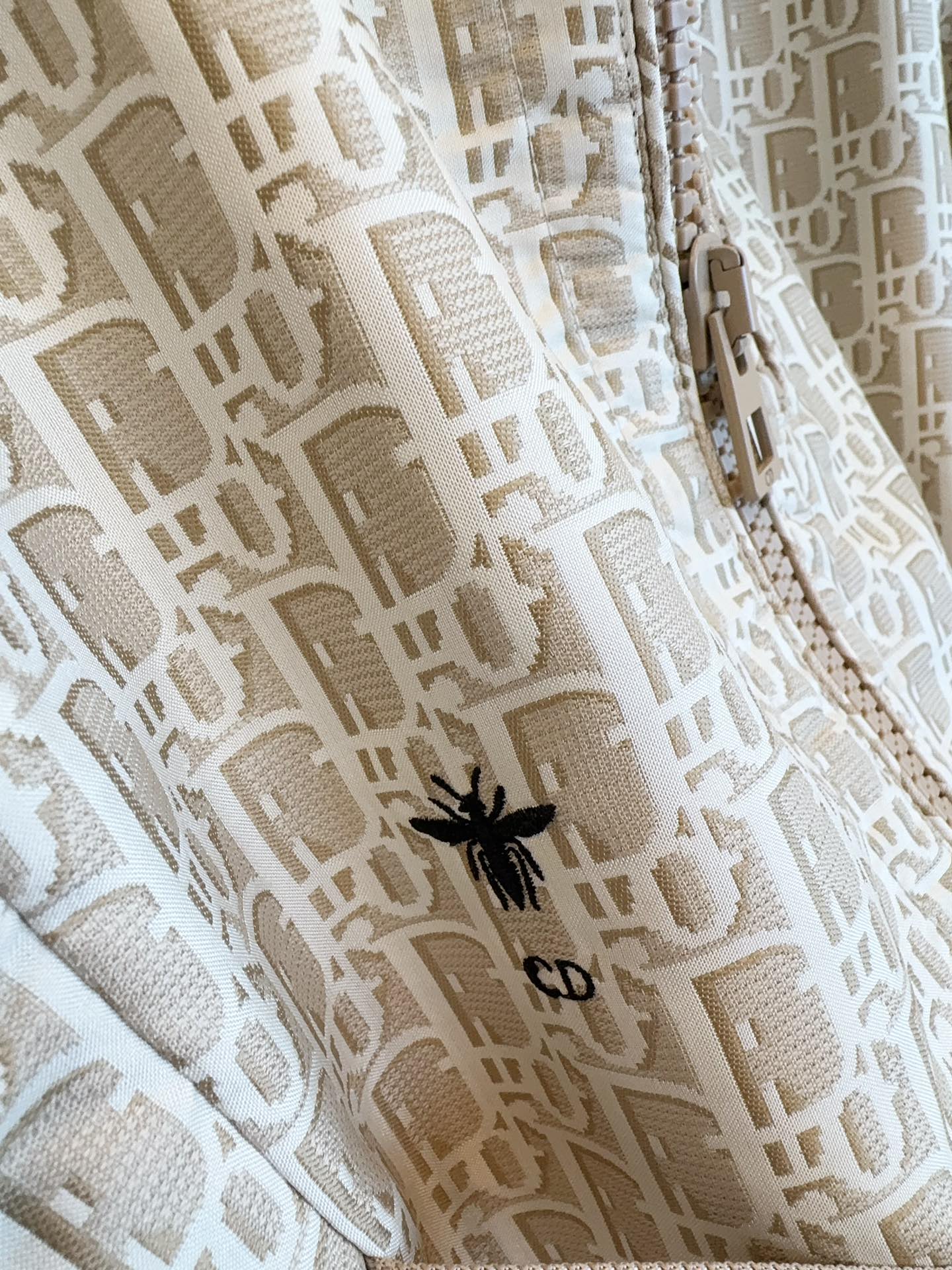 CD 25 Monogram Hoodie Light Beige Polyester