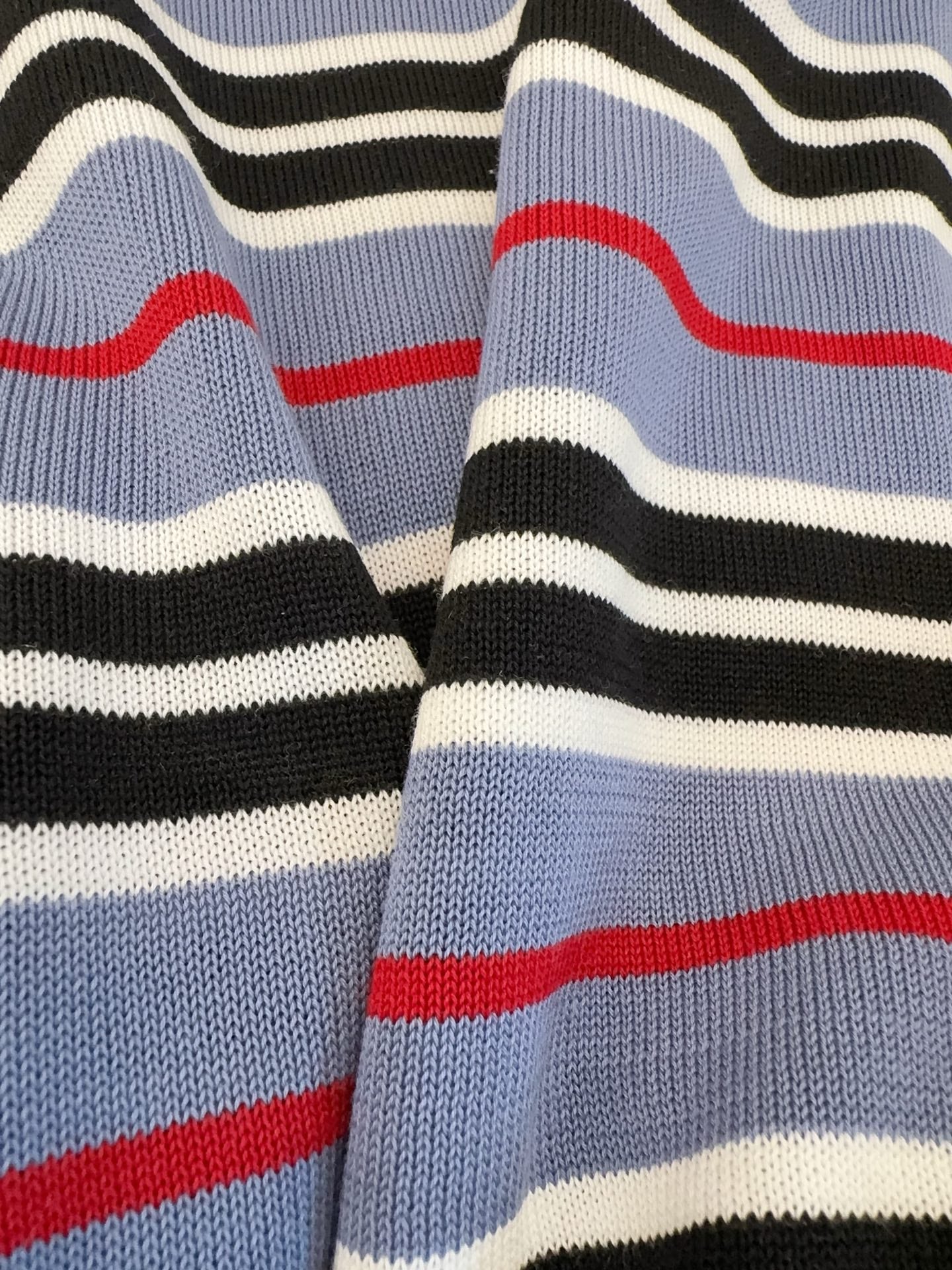 Celine 2025 Striped Polo Shirt Blue Black White Cotton
