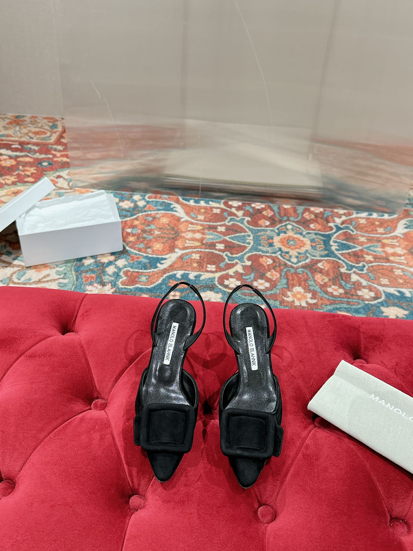 maysale 70 black suede calfskin