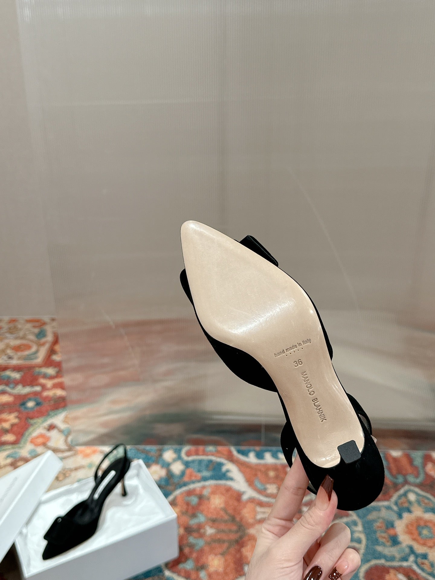 maysale 70 black suede calfskin