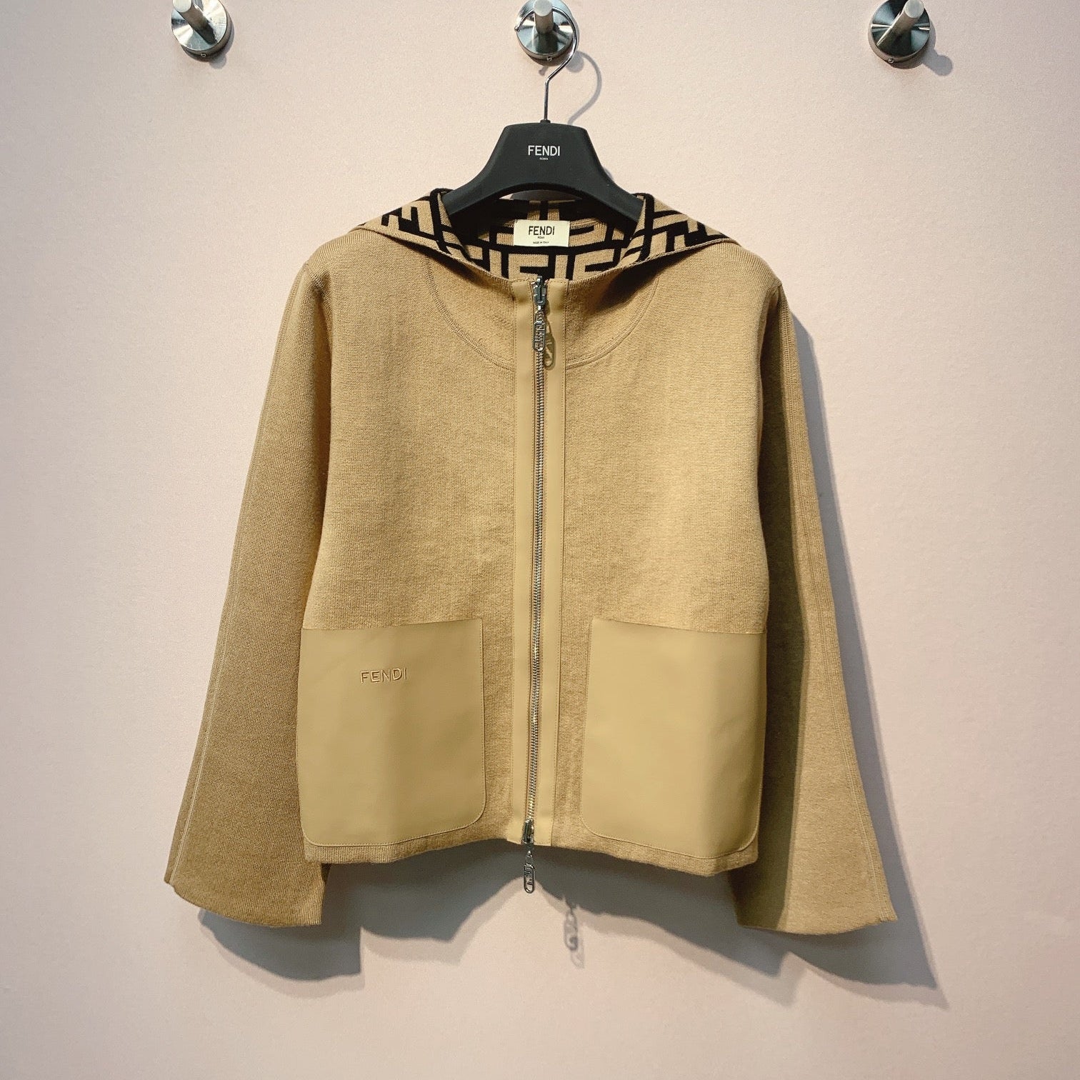Fendi 25 Jacket Light Beige Wool 0016