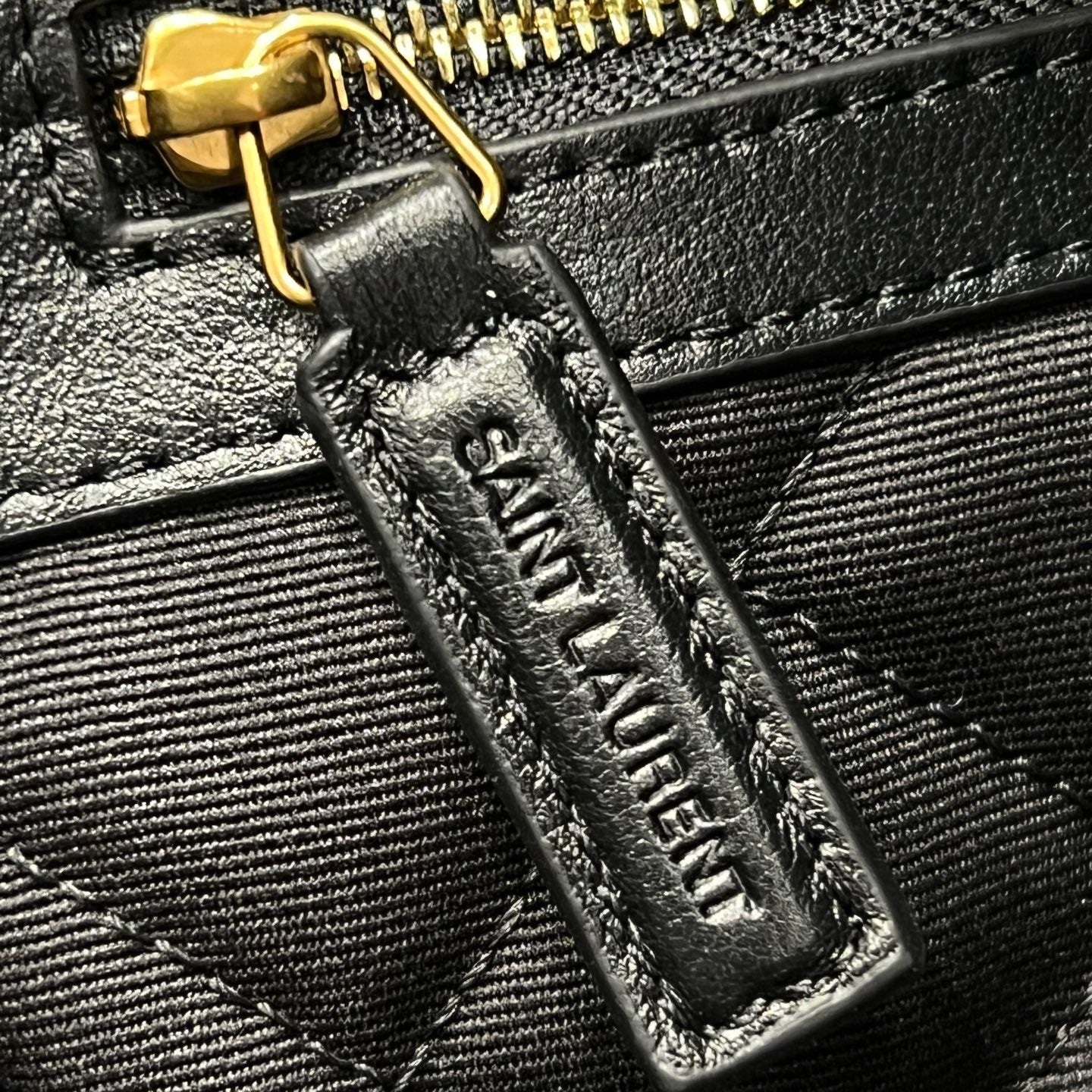 YSL bag 59cm Black Gold Calfskin