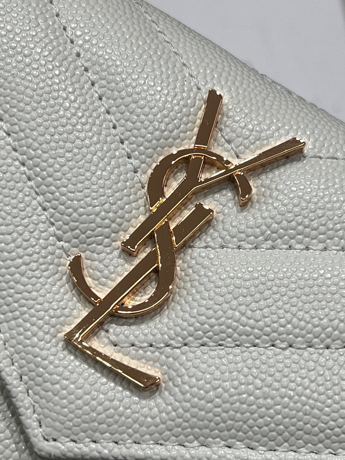 YSL 2026 Cassandre Matelassé Envelope Wallet 13cm Calfskin