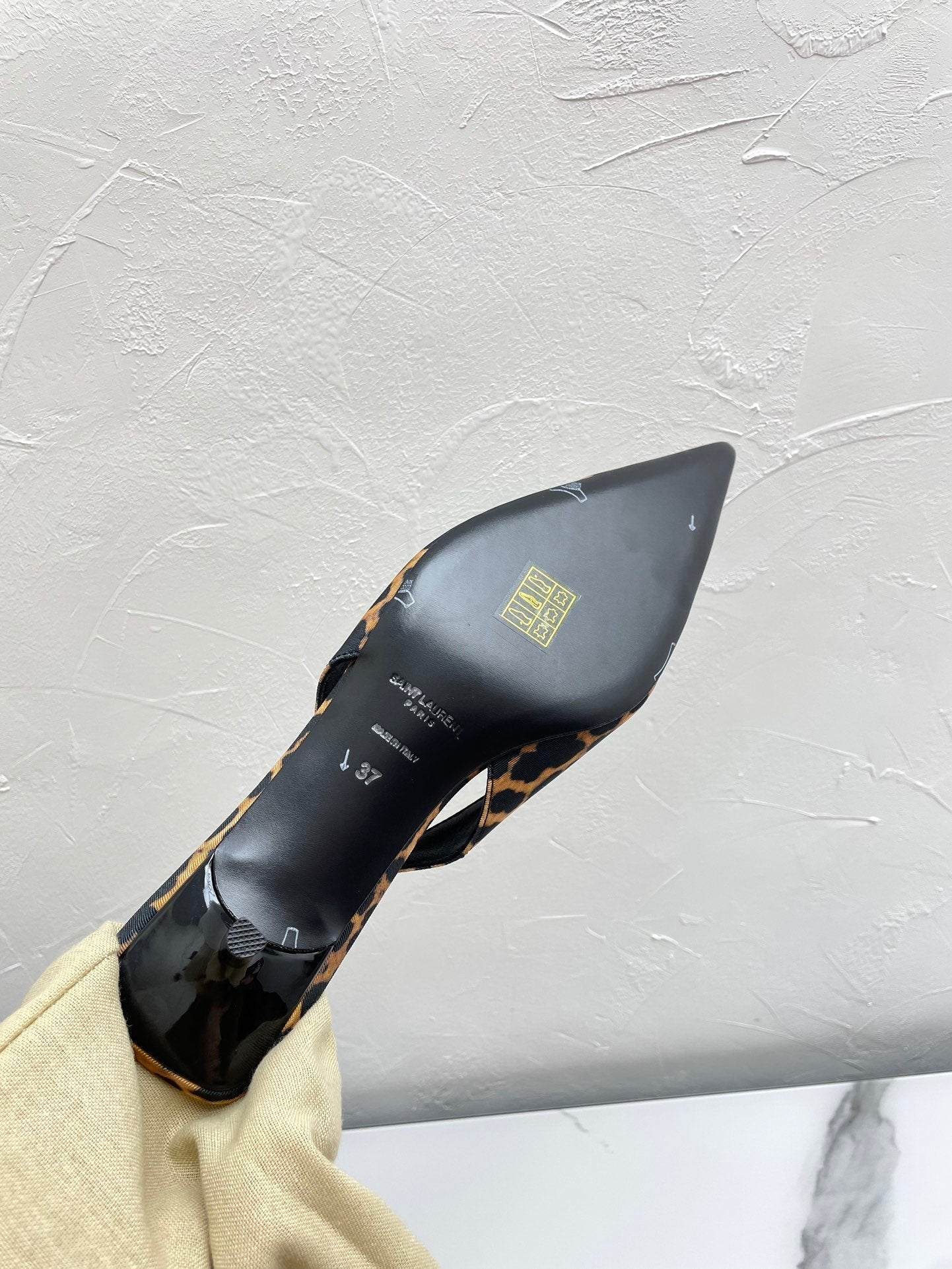 CHERISH SLINGBACK PUMPS 35 IN LEOPARD GROSGRAIN