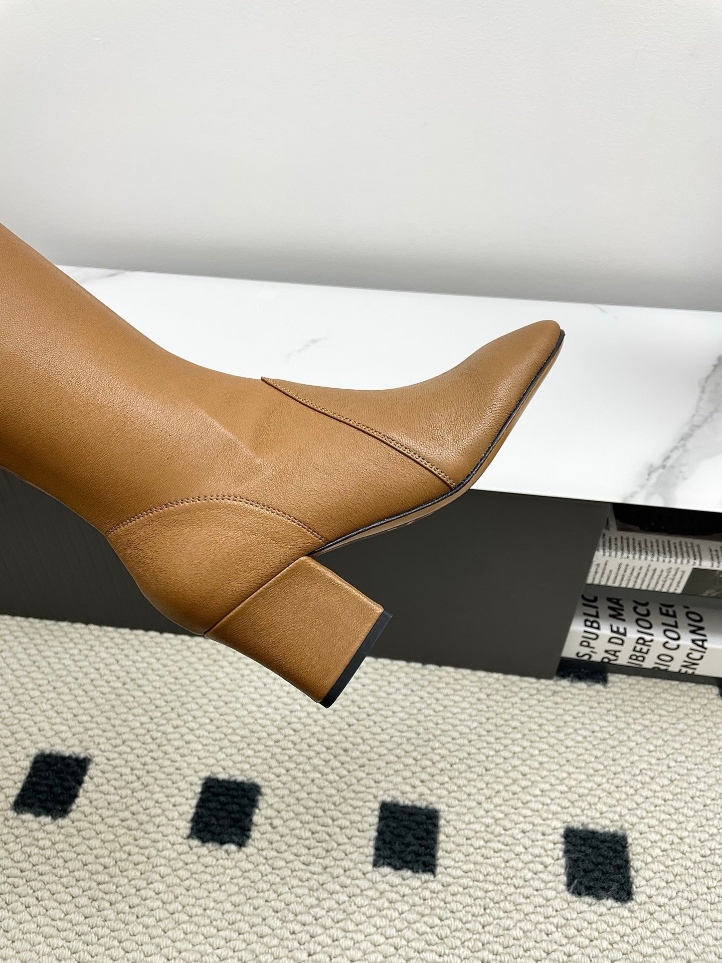 Miumiu 25 Long Boot Brown Leather 549775