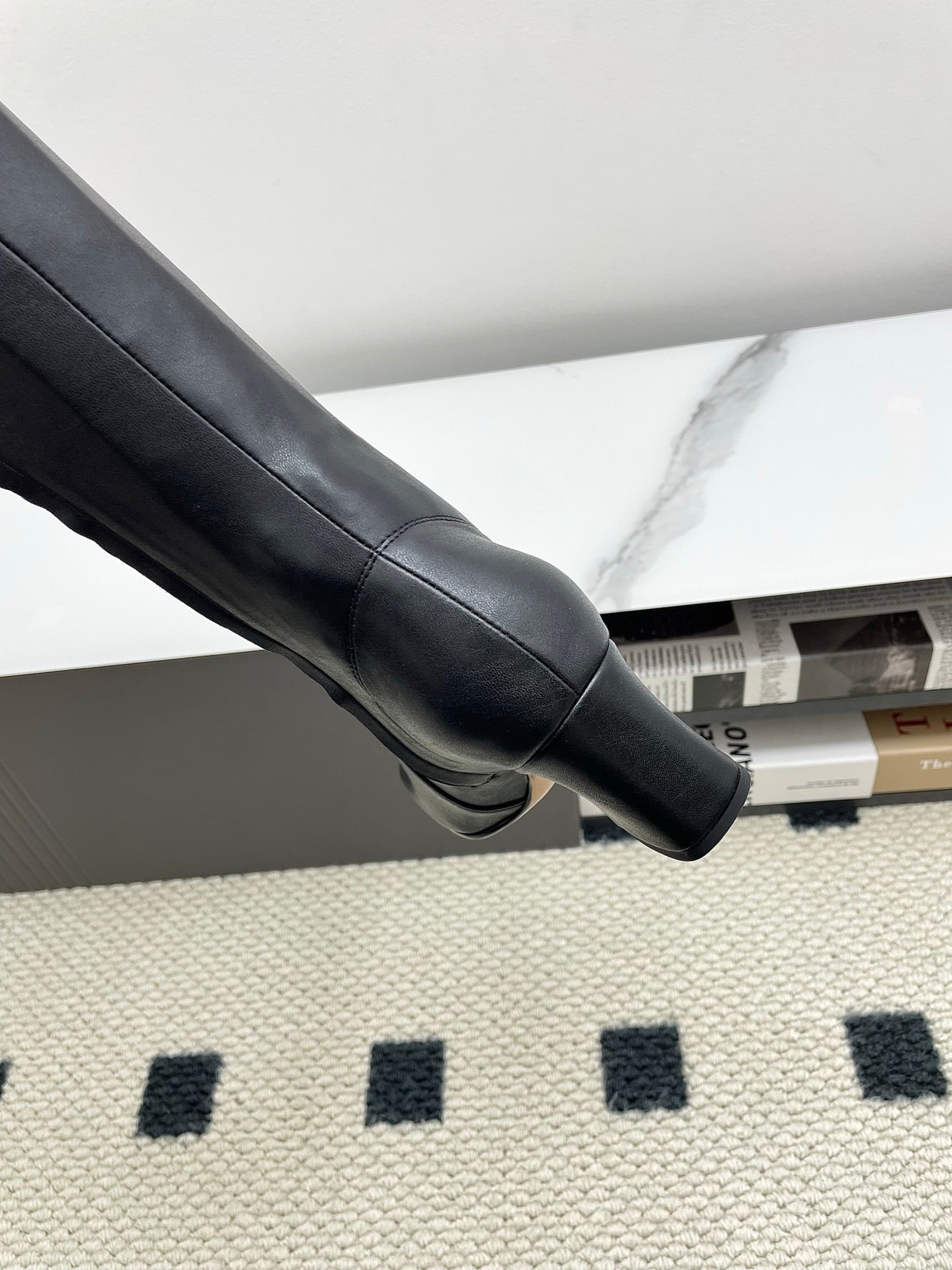 Miumiu 25 Long Boot Black Leather 549776