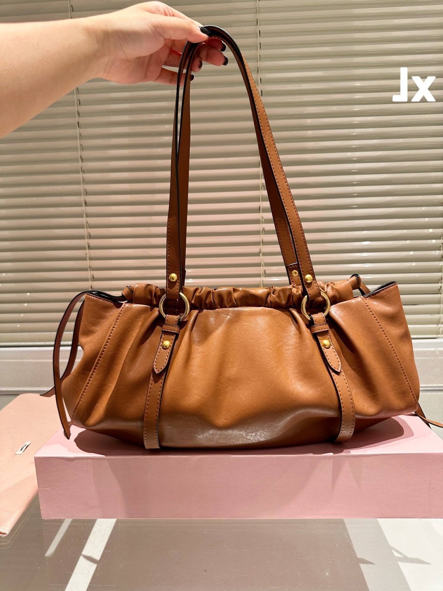 Miu Miu Archive Shoulder Bag Brown Nappa Leather