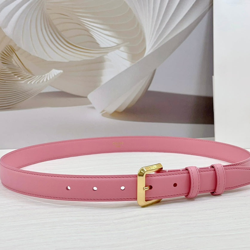 CEL Gold Western 25mm Belt Pink Cowhide 181045