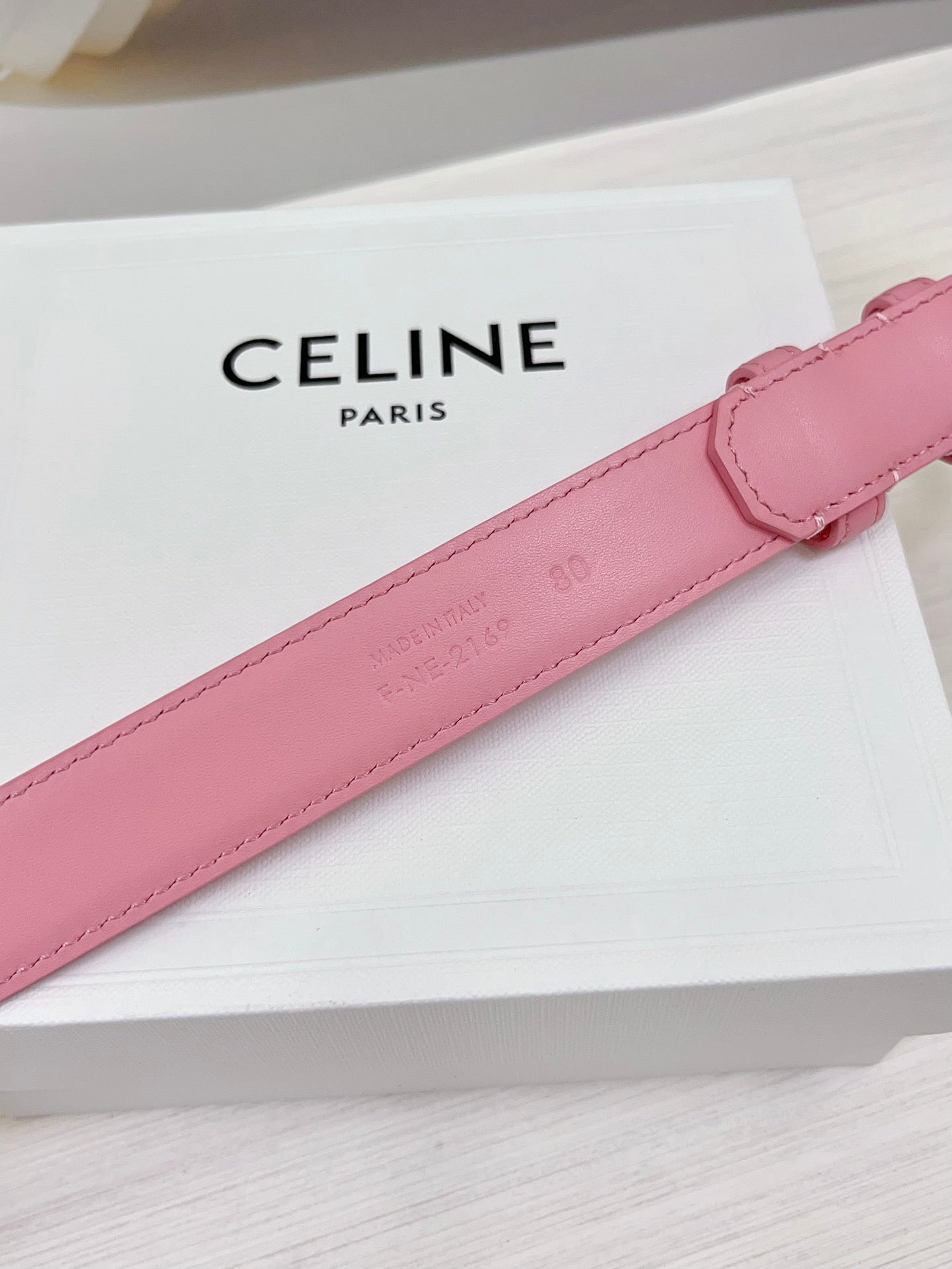 CEL Gold Western 25mm Belt Pink Cowhide 181045