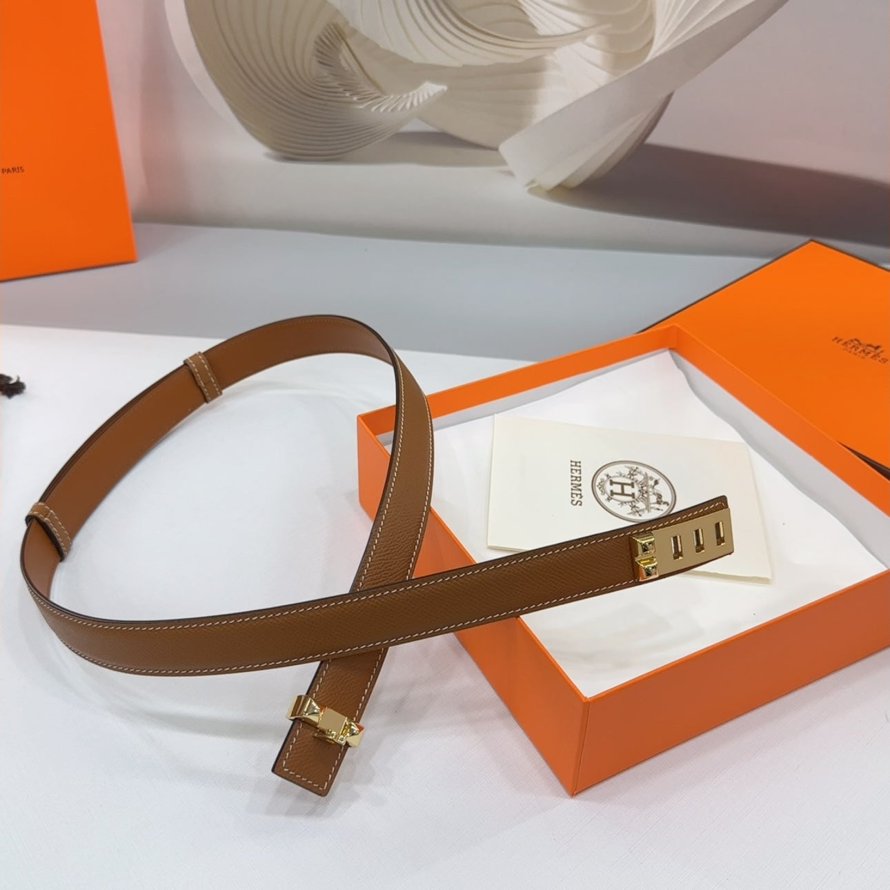 Collier De Chien Belt 30mm Gold Epsom Gold Buckle