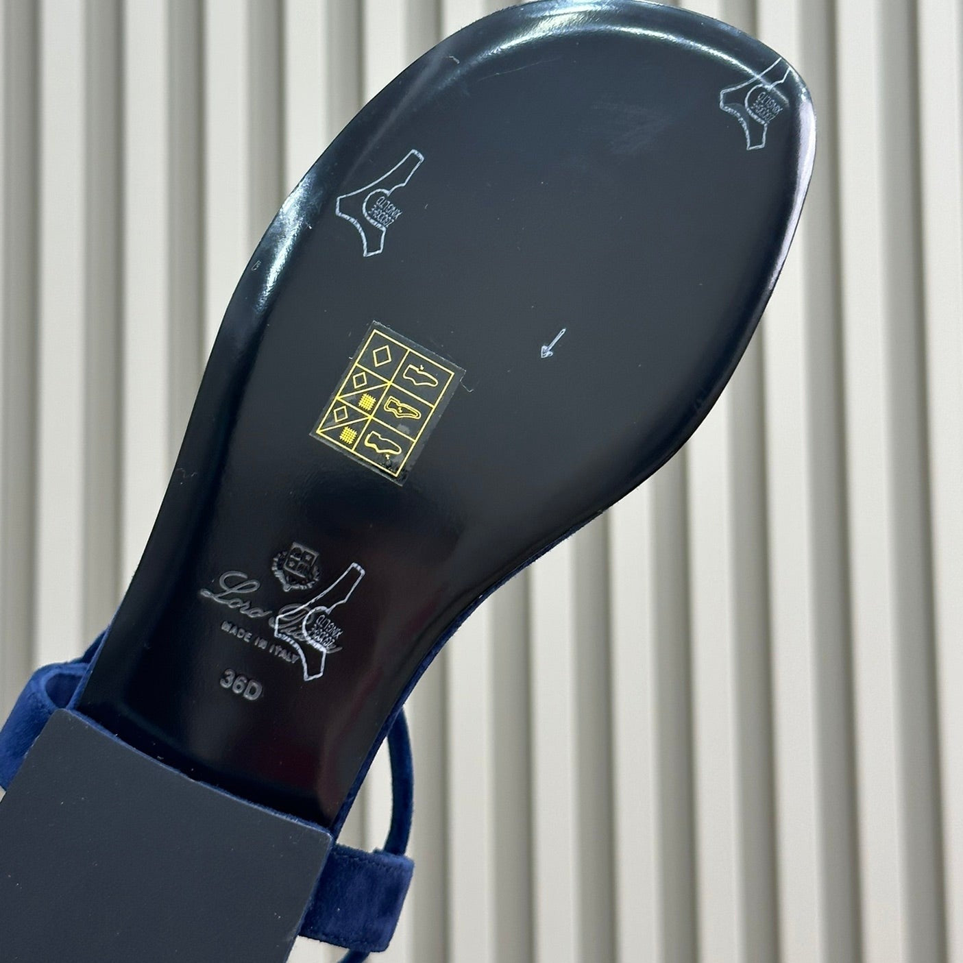 Loro Piana Navy Blue Mindil Sandal In Leather