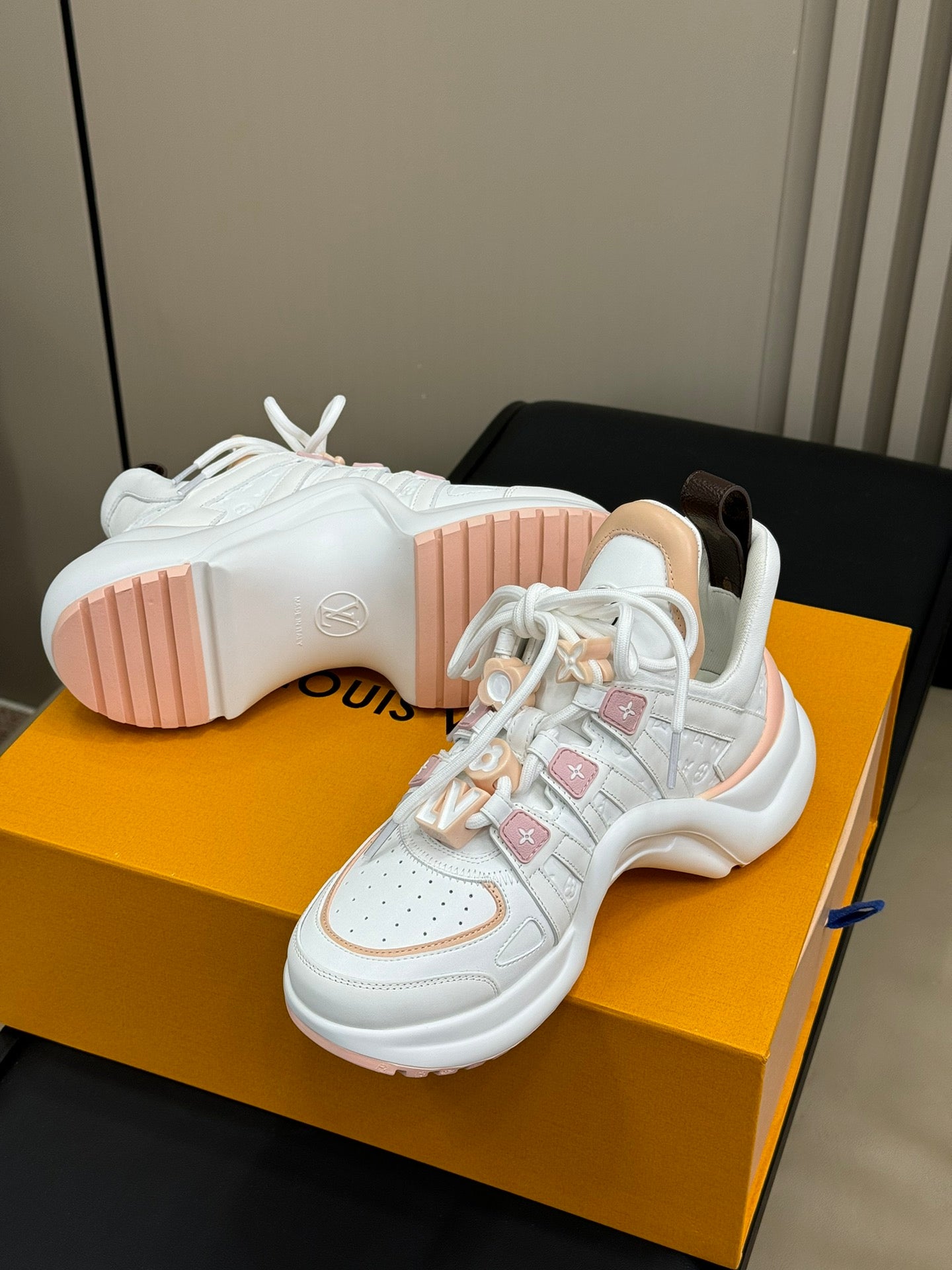 LV Archlight Sneaker White Mix Nude Calfskin