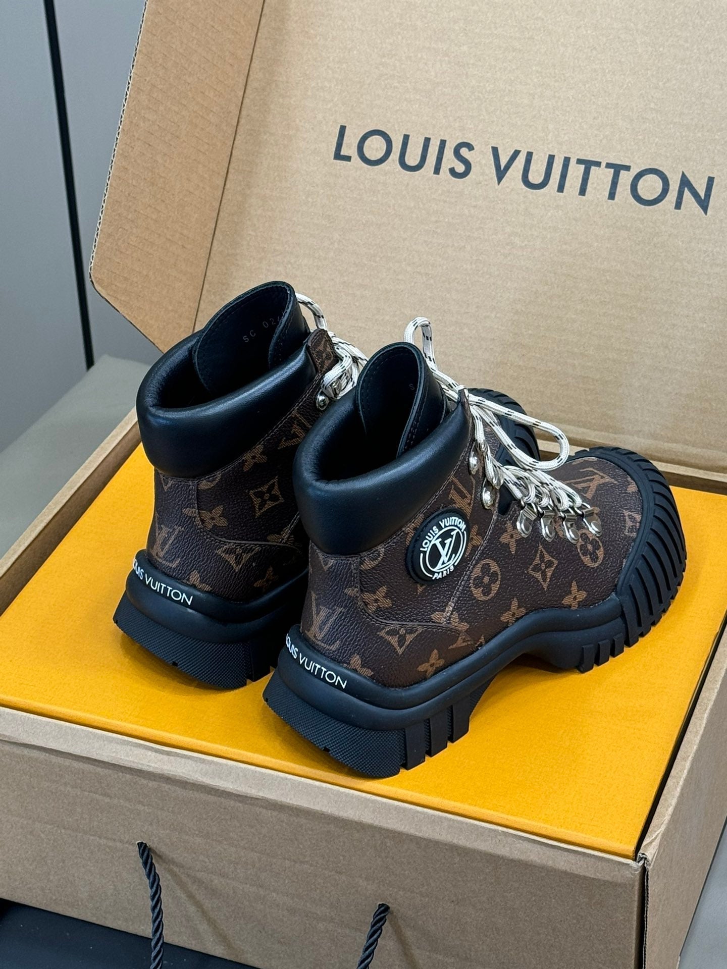 LV Ruby Flat Ranger Boots Dark Brown Calfskin