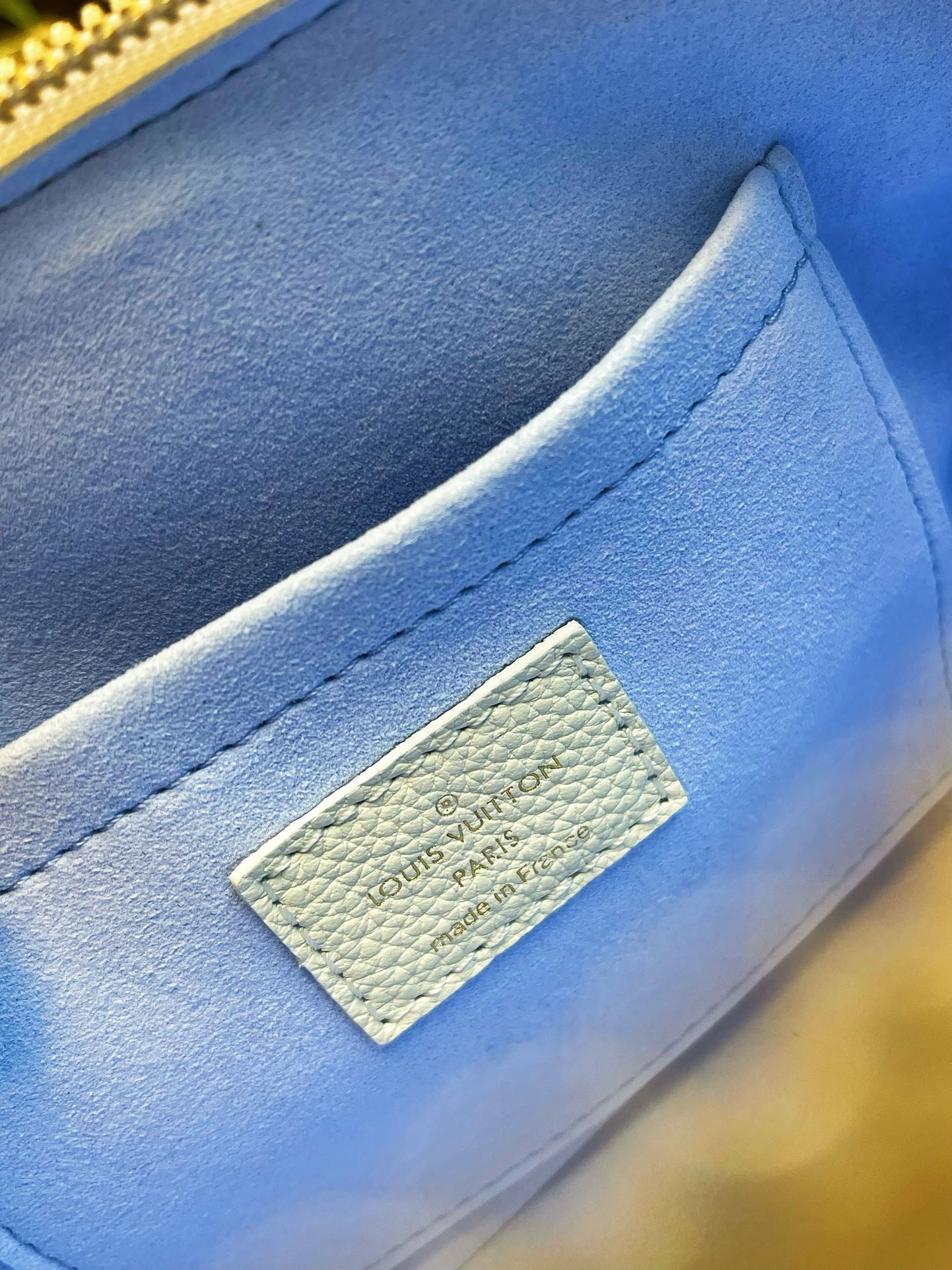 LV Speedy BandouliÃ¨re 20 White Blue Monogram Empreinte Leather