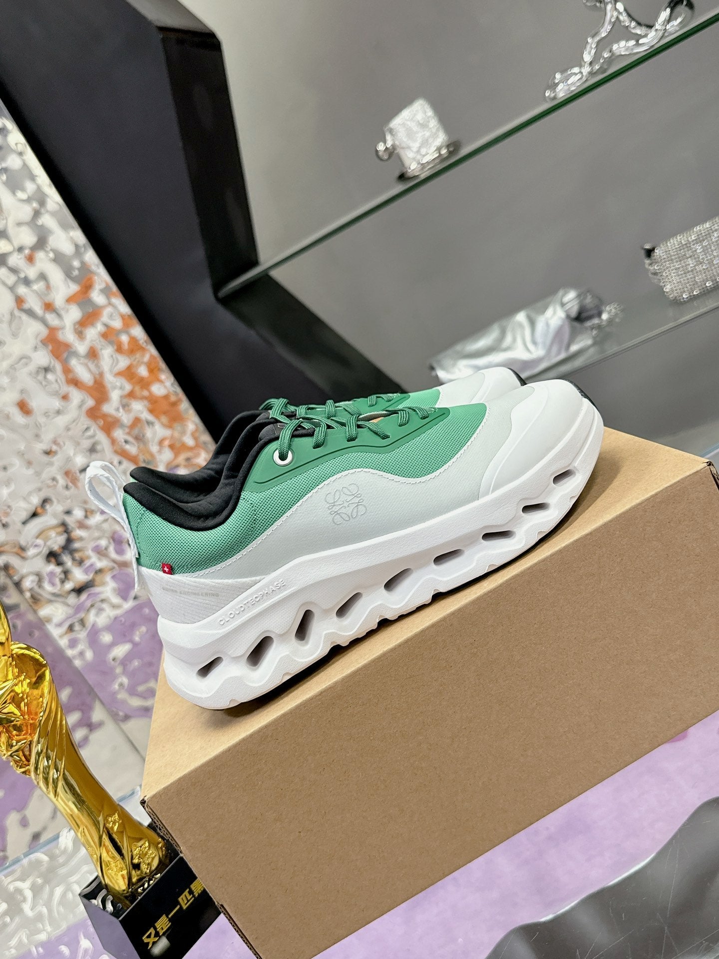 Loewe x Running Cloudtilt2.0 Sneaker White Green Calfskin