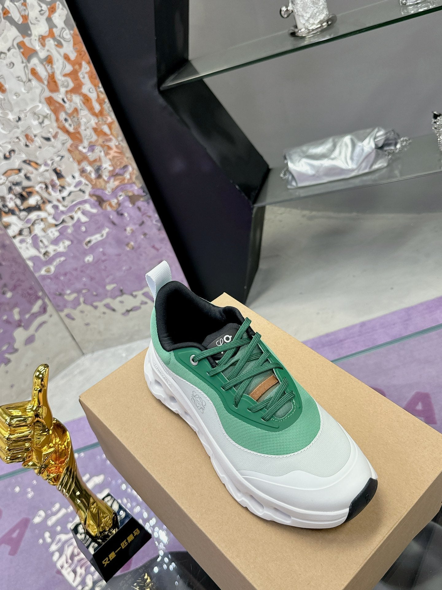 Loewe x Running Cloudtilt2.0 Sneaker White Green Calfskin