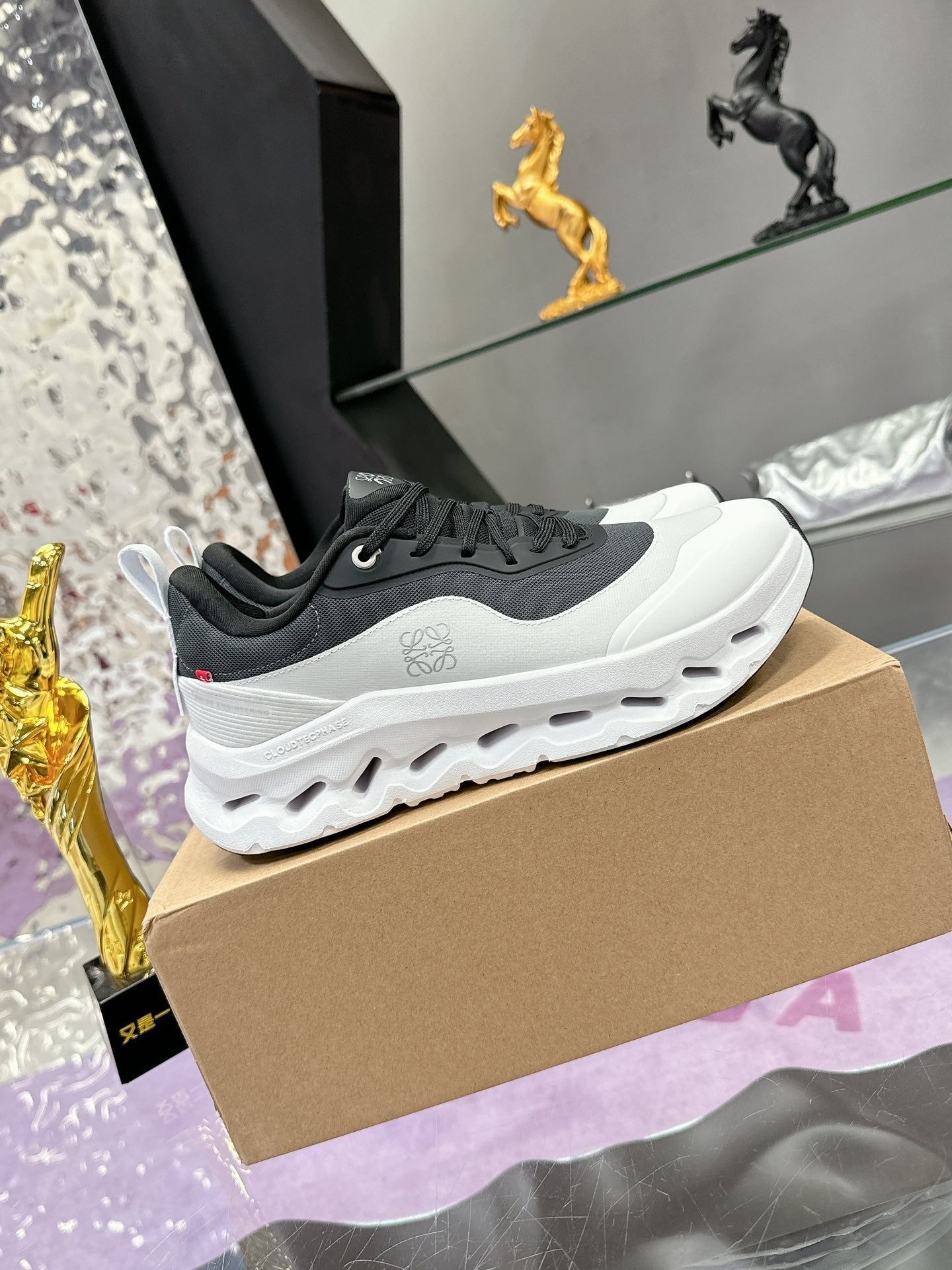 Loewe x Running Cloudtilt2.0 Sneaker White Black Calfskin