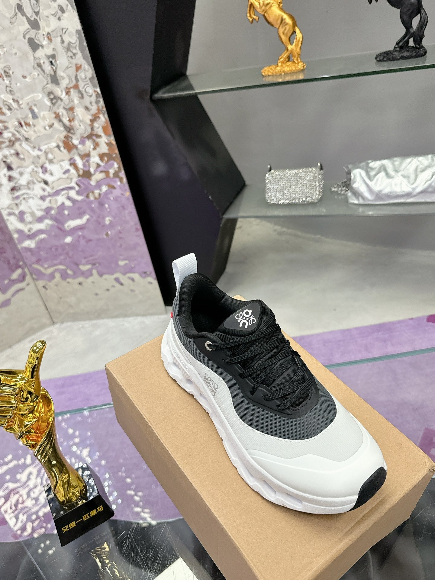 Loewe x Running Cloudtilt2.0 Sneaker White Black Calfskin