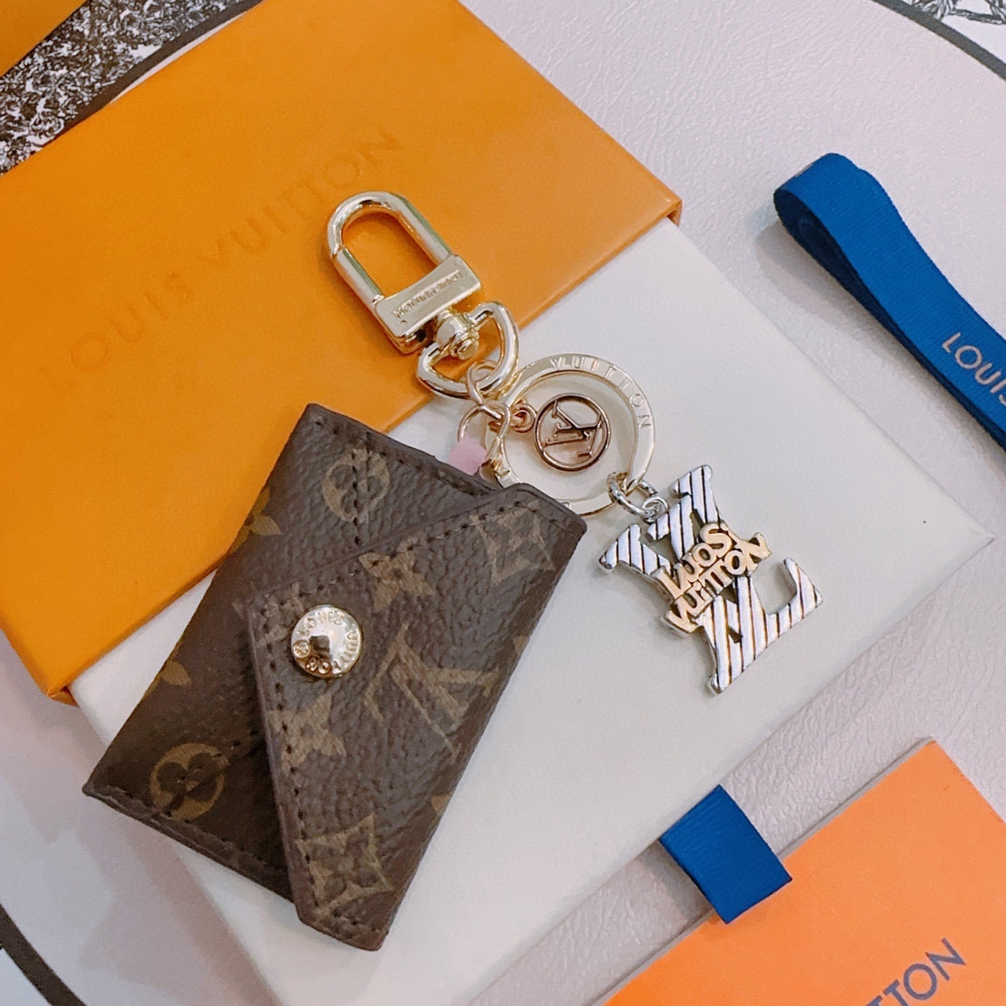 LV Brown Wallet Charm