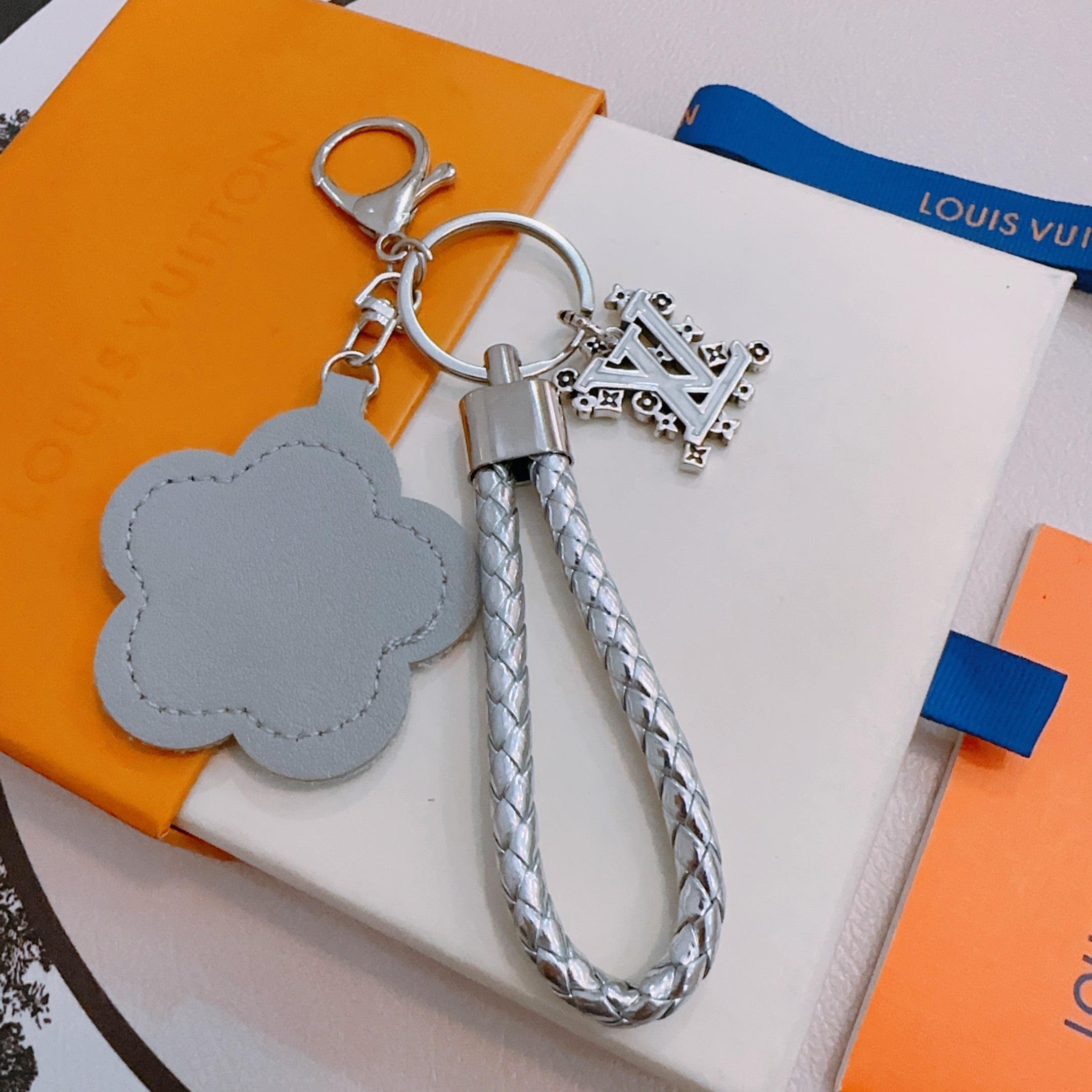 LV Gray Flower Charm