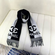 CC Scarf 200 CM In Black Mix Grey Wool And Cashmere 418269