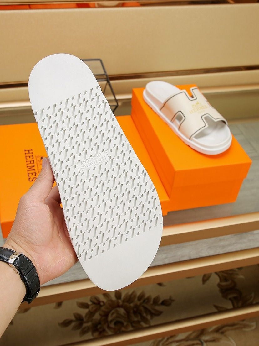 HM Men's Slide Beige Cowhide 544092