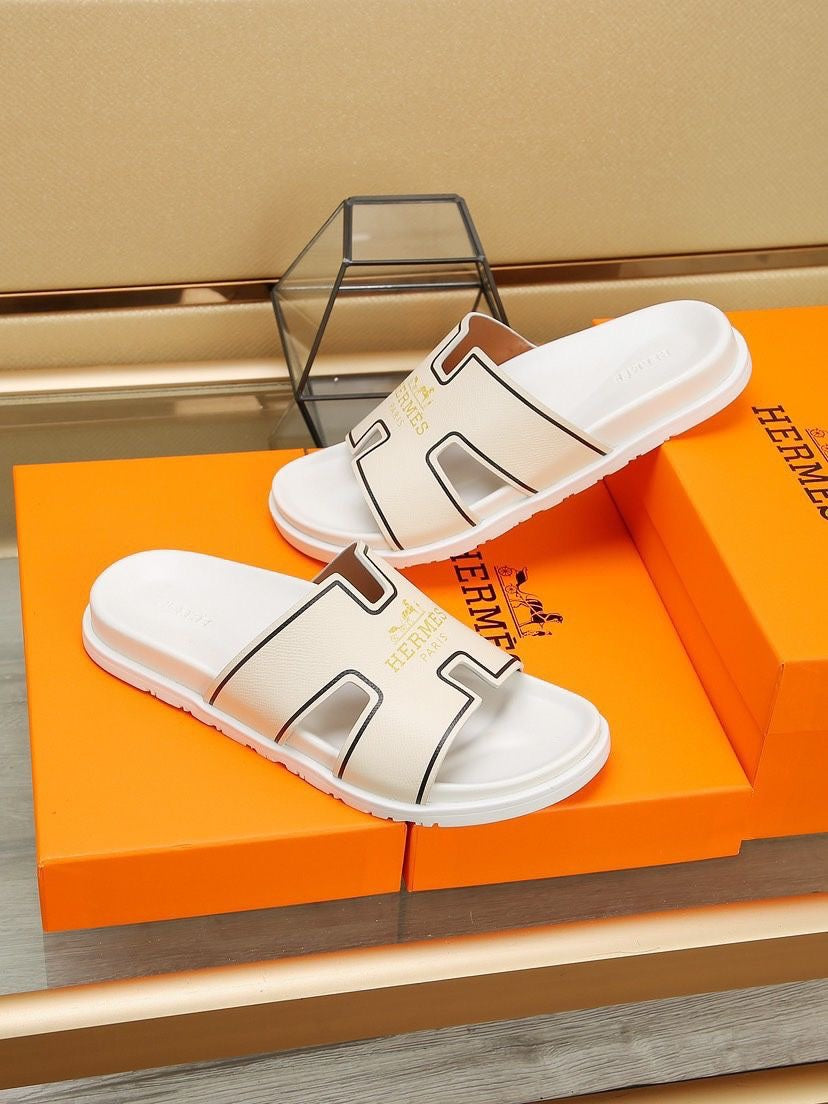 HM Men's Slide Beige Cowhide 544092